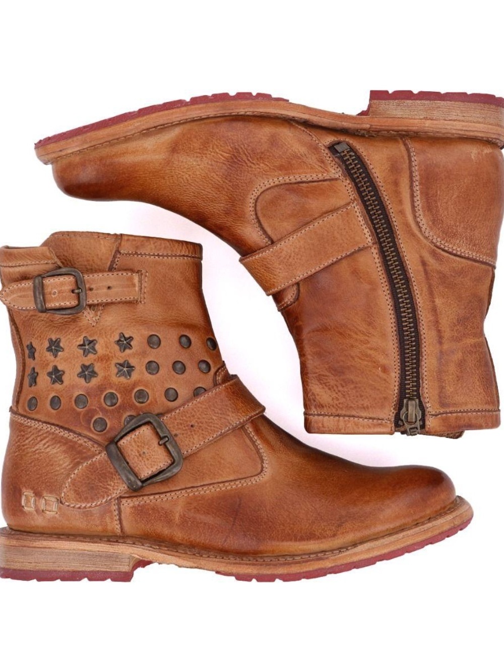 Like New Bed Stu Women's Whacky II Tan Dip Dye Leather Ankle Boot Size 7.5 M - Picture 4 of 12